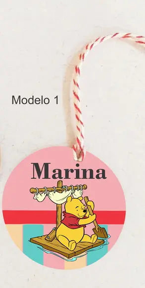 Tag Redonda (com Cordão)-pooh