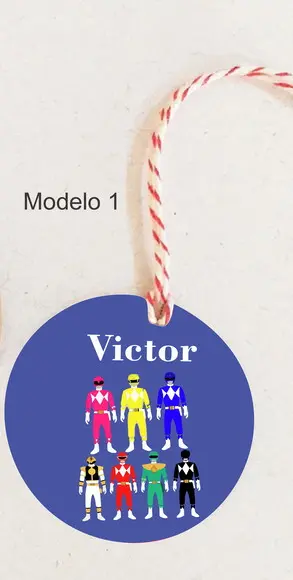 Tag Redonda (com Cordão)-power Ranger