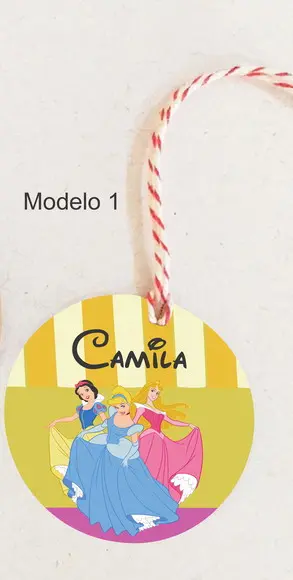 Tag Redonda (com Cordão)-princesas