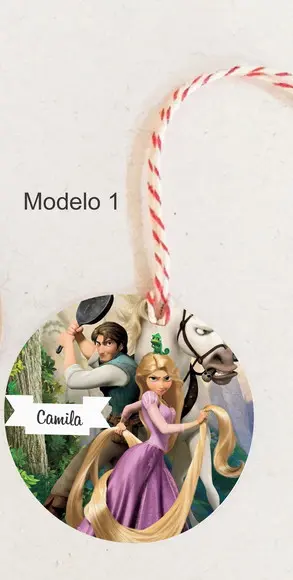 Tag Redonda (com Cordão)-rapunzel