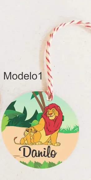 Tag Redonda (com Cordão)-rei Leão