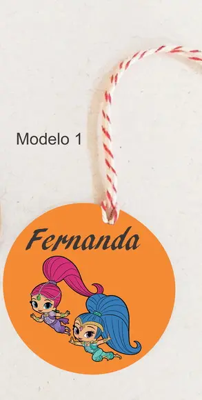 Tag Redonda (com Cordão)-shimmer Shine