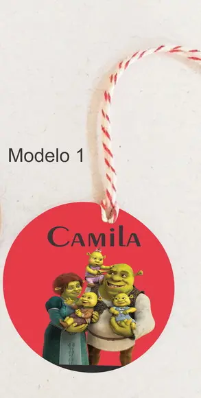 Tag Redonda (com Cordão)-shrek