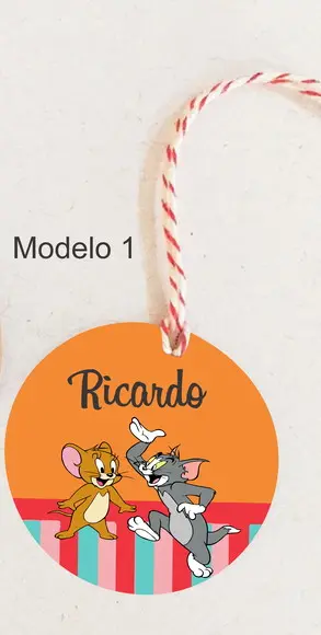 Tag Redonda (com Cordão)-tom e Jerry