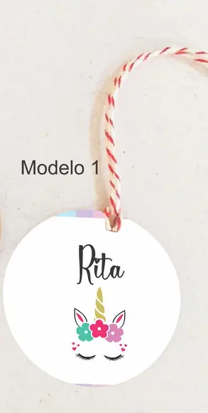 Tag Redonda (com Cordão)-unicórnio