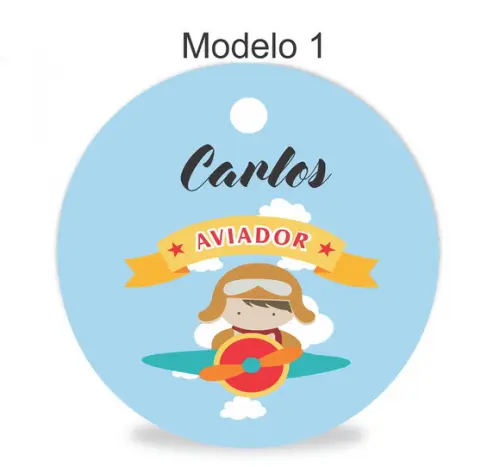Tag Redonda (sem Cordão)-aviador
