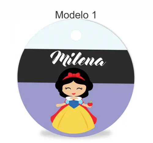 Tag Redonda (sem Cordão)-branca de Neve