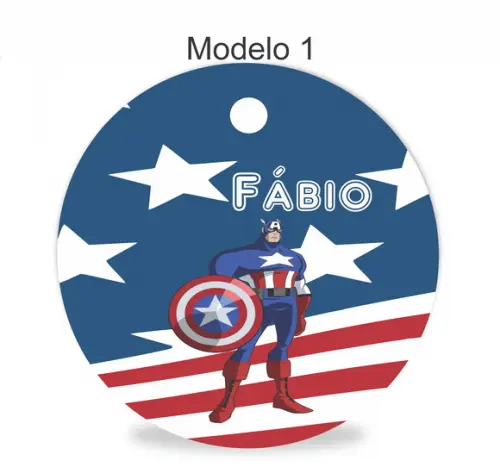 Tag Redonda (sem Cordão)-capitão America