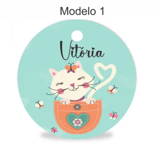 Tag Redonda (sem Cordão)-gatinho