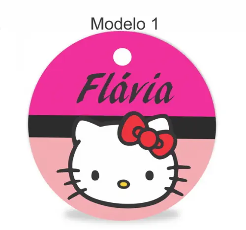 Tag Redonda (sem Cordão)-hello Kitty