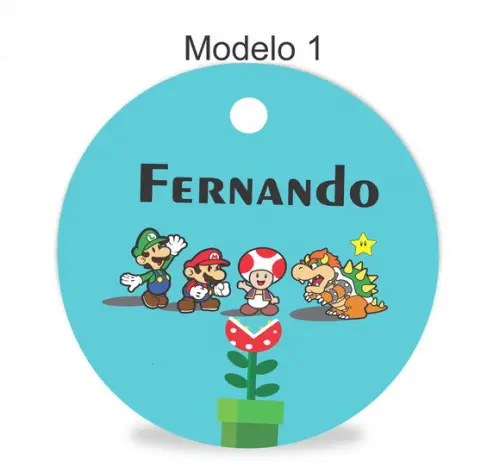 Tag Redonda (sem Cordão)-mario Bros