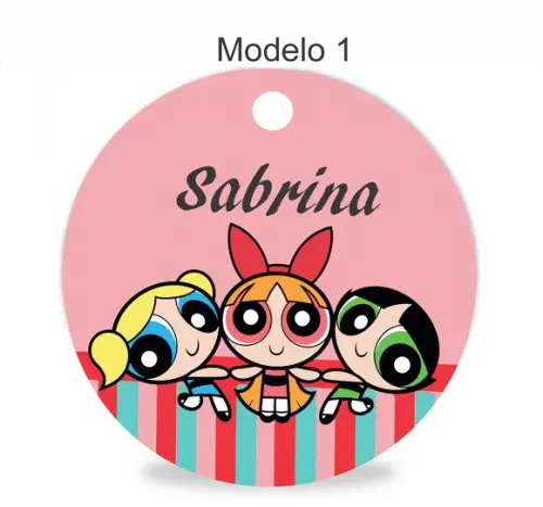 Tag Redonda (sem Cordão)-menina Super Poderosas