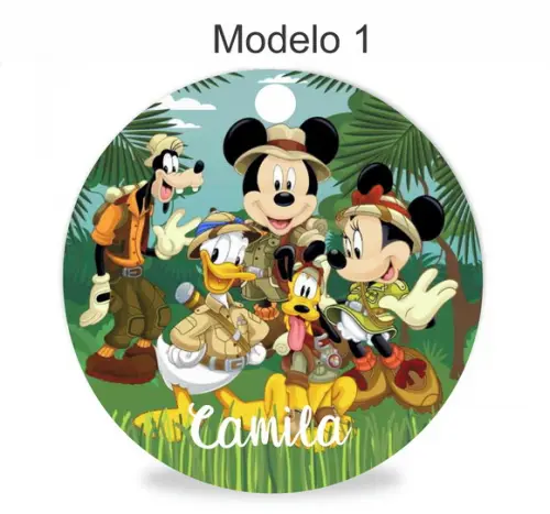 Tag Redonda (sem Cordão)-mickey Safari