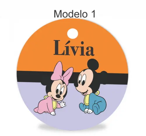 Tag Redonda (sem Cordão)-mickey Baby