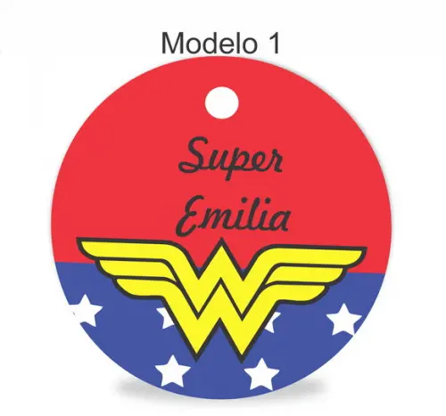 Tag Redonda (sem Cordão)-mulher Maravilha
