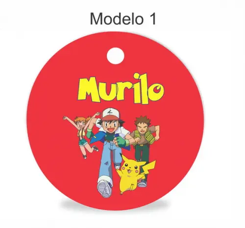 Tag Redonda (sem Cordão)-pokemon
