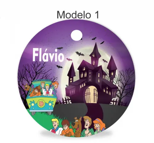 Tag Redonda (sem Cordão)-scooby Doo