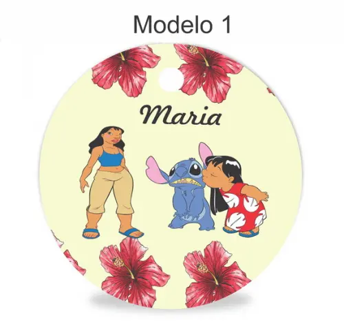 Tag Redonda (sem Cordão)-stitch e Lilo