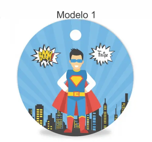Tag Redonda (sem Cordão)-super Heroi
