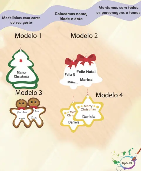 Tags com cordão-Natal