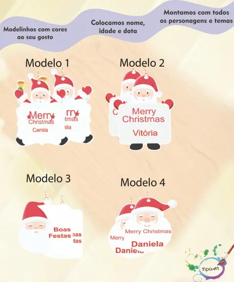 Tags com cordão-Natal