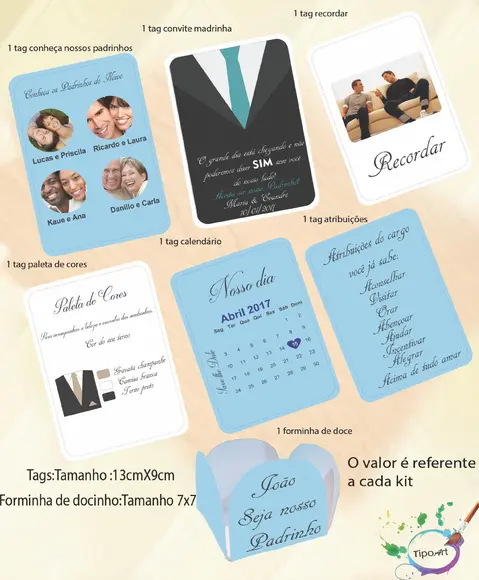 Tags Kit Padrinhos