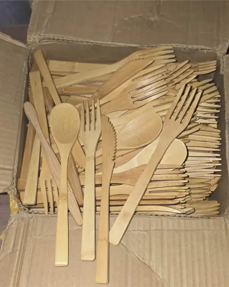 Talheres de Bambu-kit com 100 de Cada-pronta Entrega