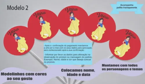 Topper -branca de Neve