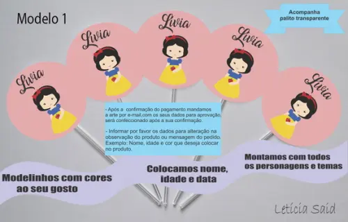Topper -branca de Neve