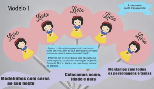 Topper -branca de Neve