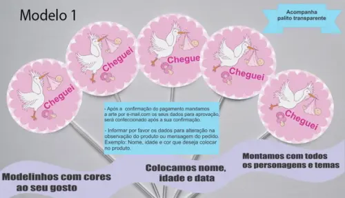Topper -chá de Bebê/recém Nascido