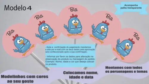 Topper -galinha Pintadinha