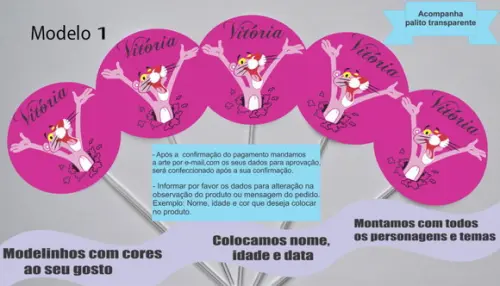 Topper -pantera Cor de Rosa