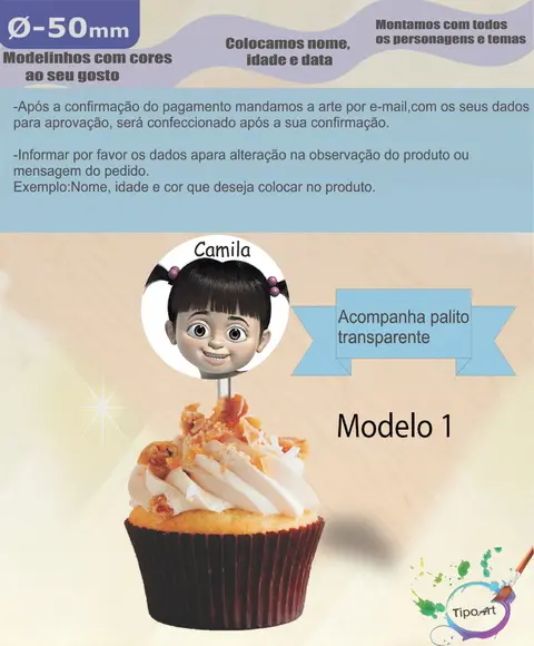 Topper 5 cm -boo
