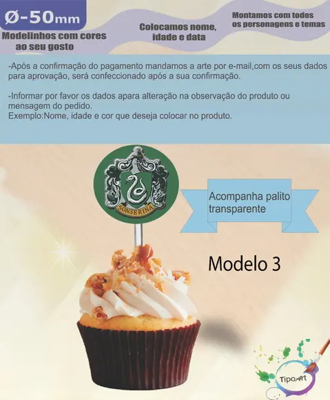 Topper 5 cm -brasões Hogwarts