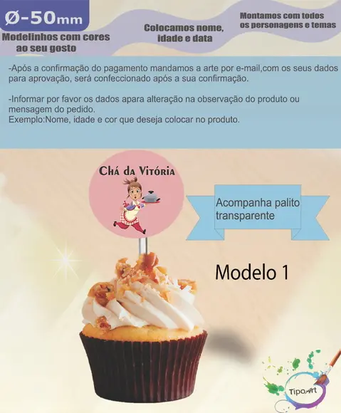 Topper 5 cm -chá de Cozinha/panela
