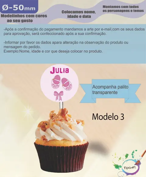 Topper 5 cm -chá de Bebe