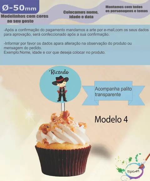 Topper 5 cm -cowboy