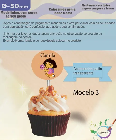 Topper 5 cm -dora Aventureira