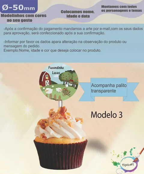 Topper 5 cm -fazendinha