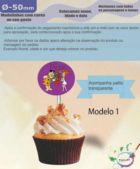 Topper 5 cm -fred Flintstone