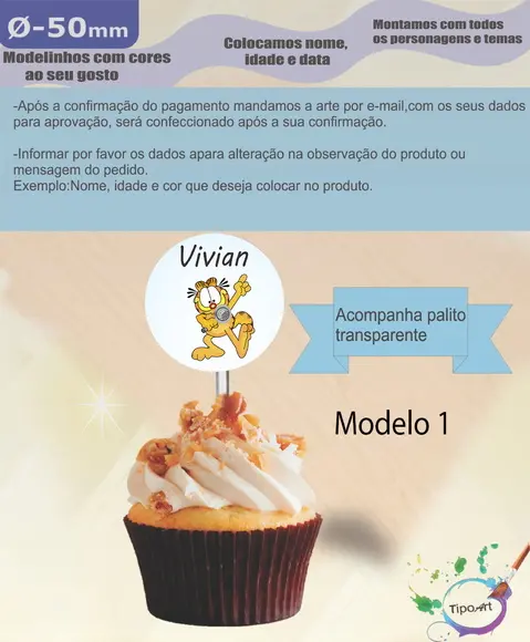 Topper 5 cm -garfield