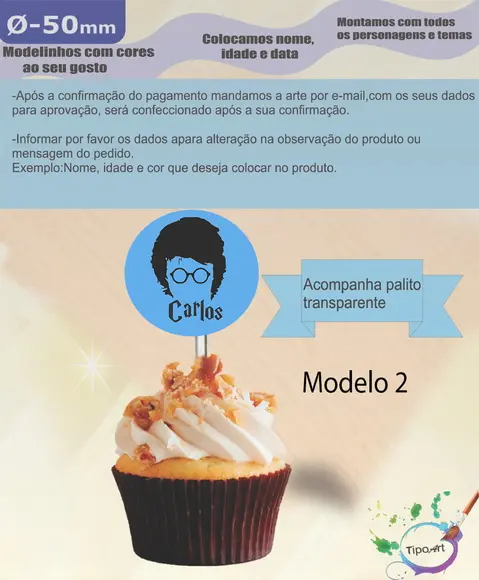 Topper 5 cm -harry Potter-modelo 2