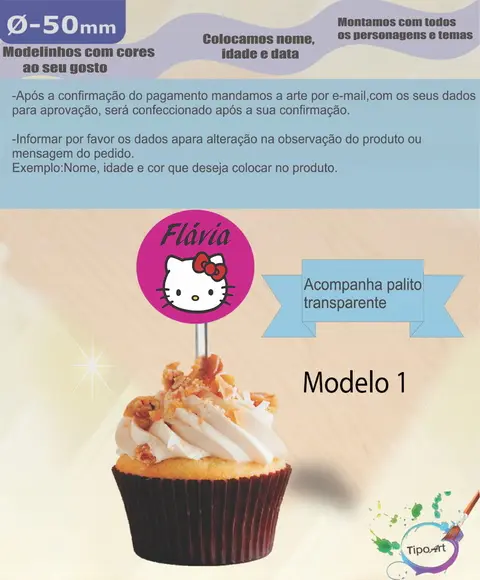 Topper 5 cm -hello Kitty