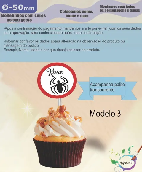 Topper 5 cm -homem Aranha