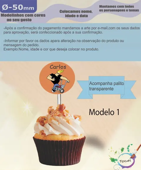 Topper 5 cm -johnny Bravo