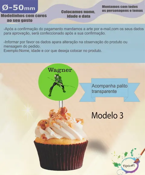 Topper 5 cm -lanterna Verde
