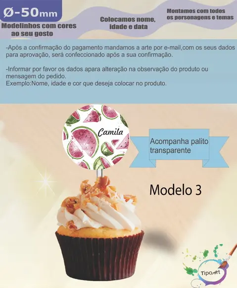 Topper 5 cm -melancia