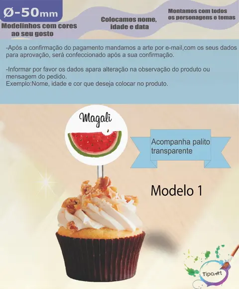 Topper 5 cm -melancia
