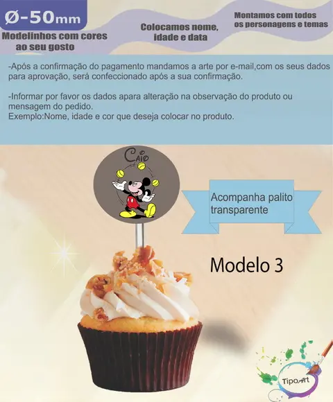 Topper 5 cm -mickey